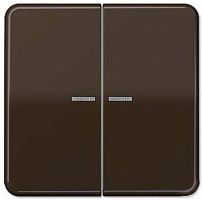 Лицевая панель Jung CD500 для 2-кл. выключателя с подсветкой коричневый картинка